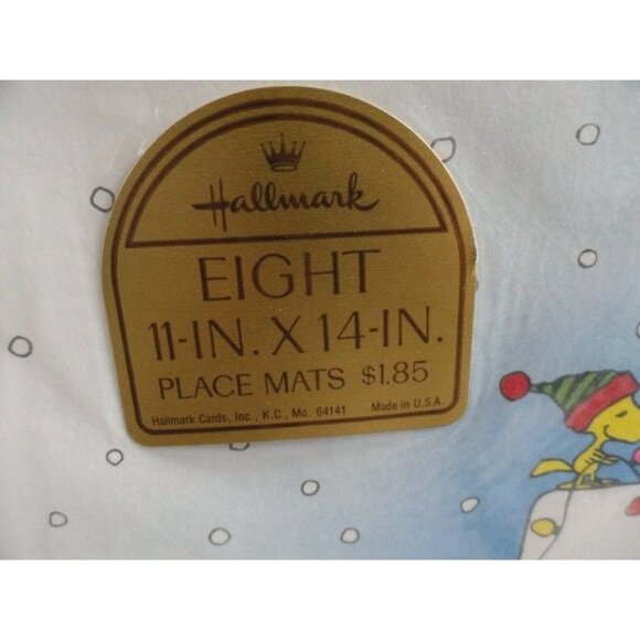 Vtg Hallmark Charles Schulz Peanuts Snoopy & Woodstock Christmas Paper 8 Placema - Picture 6 of 6